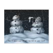 Mean Snowman Postcard