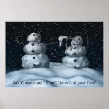 Mean Snowman Print