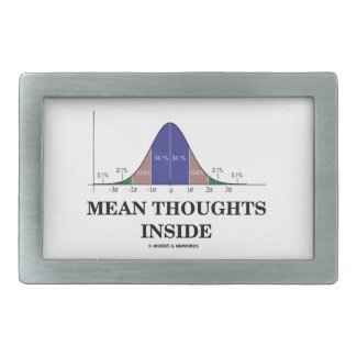 Mean Thoughts Inside (Statistics Humor) Belt Buckles