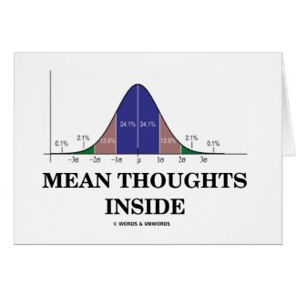 Mean Thoughts Inside (Statistics Humor) Greeting Cards