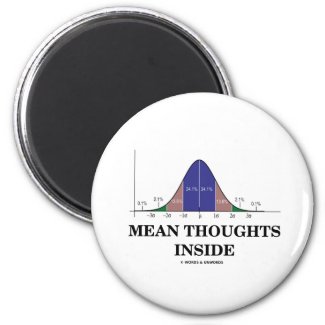 Mean Thoughts Inside (Statistics Humor) Refrigerator Magnet