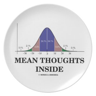 Mean Thoughts Inside (Statistics Humor) Dinner Plates