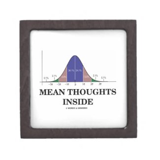Mean Thoughts Inside (Statistics Humor) Premium Jewelry Boxes