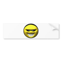 Mean yellow face smiley bumper stickers