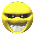 Mean yellow face smiley stickers
