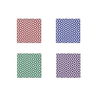 Meander Pattern Set: Red, Blue, Green, Purple Stone Magnet