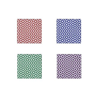 Meander Pattern Set: Red, Blue, Green, Purple