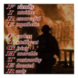 Meaning of a Fire Fighter Poster