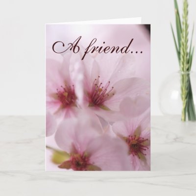 Meaningful Pink Sakura Flower Friendship Card by LittleMilkyShop