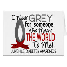 Means The World To Me Juvenile Diabetes Greeting Cards
