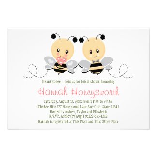 Meant To Bee Bumble Bee Bridal Shower Invitations