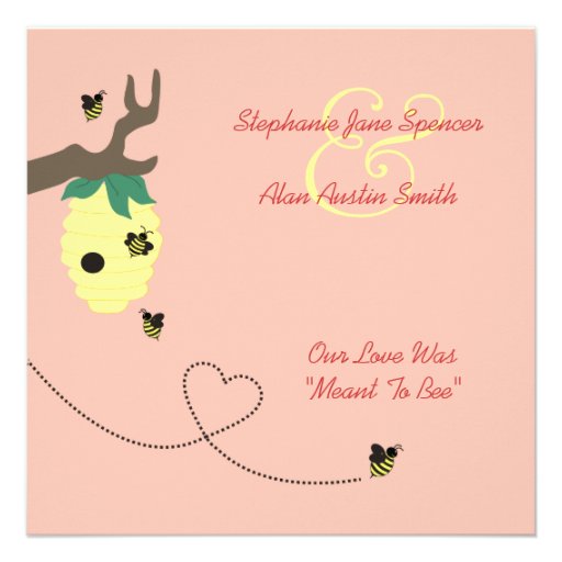 Meant To Bee Wedding Invitation