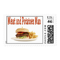 Meat and potatoes man stamp