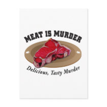 Meat Is Murder - Delicious, Tasty Murder postcards