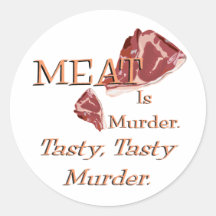 Meat Is Murder Round Stickers