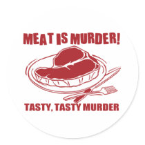 Meat Is Murder Round Stickers