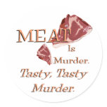 Meat Is Murder Round Stickers