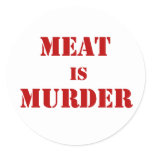 Meat is Murder Round Stickers