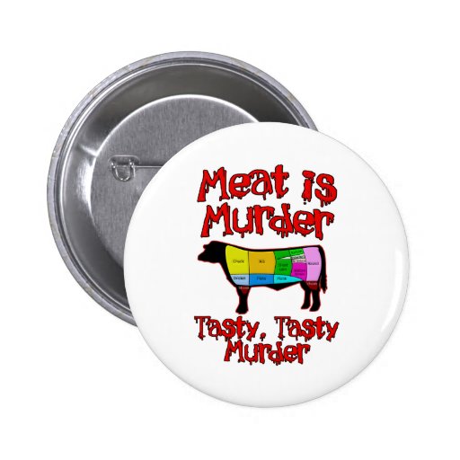 Meat is Murder. Tasty, Tasty Murder. Button
