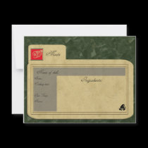 meat recipe card invitations