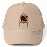 zaz_trucker_hat - Be proud of your Meatatarian ways!  If you look at a cow and think Juicy and Savory then this Meatatarian Cow banner is for you.: Sizes  Available colors: khaki_khaki