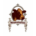 ladies_casual_tshirt - Be proud of your Meatatarian ways!  If you look at a cow and think Juicy and Savory then this Meatatarian Cow banner is for you.: Sizes s,m,l,xl Available colors: army