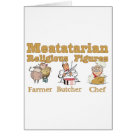  - The Farmer, the Butcher and the holy Chef are the three main icons of the Meatatarian religion.  These three mystical people bring all the meaty goodness to hungry Meatatarians everywhere.: Sizes 