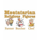 ladies_casual_tshirt - The Farmer, the Butcher and the holy Chef are the three main icons of the Meatatarian religion.  These three mystical people bring all the meaty goodness to hungry Meatatarians everywhere.: Sizes  Available colors: black
