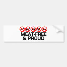 Meatfree and Proud Bumper Stickers