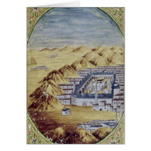 Mecca surrounded by the Mountains of Arafa Greeting Cards