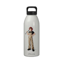 Mechanic Anime Girl Drinking Bottles