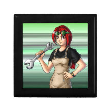 Mechanic Anime Girl Keepsake Boxes