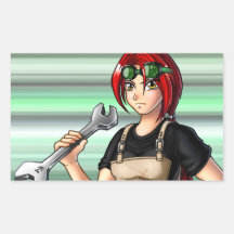 Mechanic Anime Girl Stickers