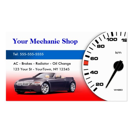 Mechanic / Auto Body Business Card (front side)