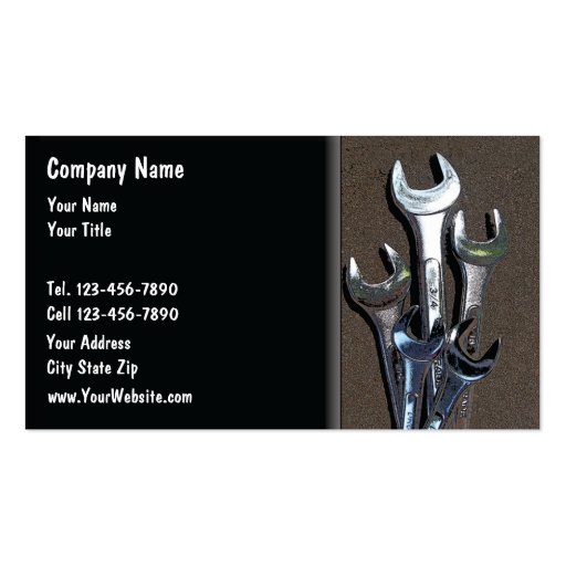 Mechanic Business Cards (front side)