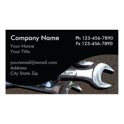 Mechanic Business Cards (front side)