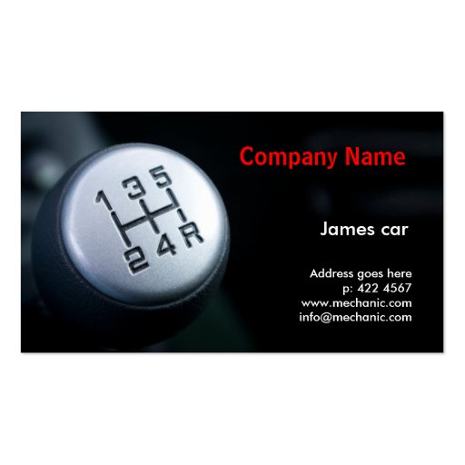 Mechanic Company Business Card Template (front side)