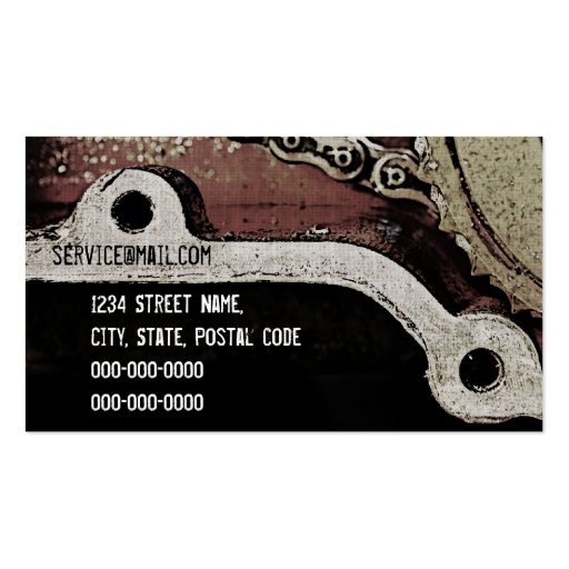 mechanic repairs business card template (back side)