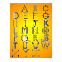 MECHANICAL ALPHABET POST CARDS
