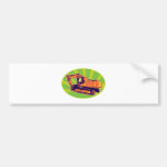 mechanical digger excavator retro bumper sticker