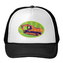 mechanical digger excavator retro hat