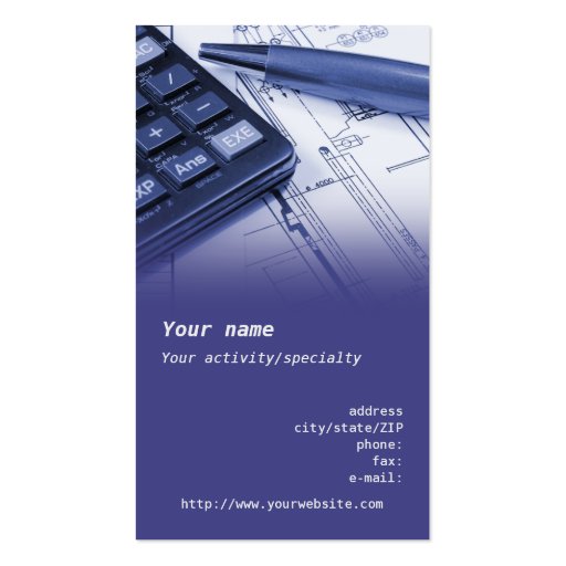 "Mechanical Engineer" business card (front side)