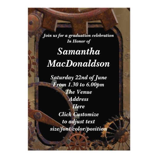 Mechanical machinery photo graduation card