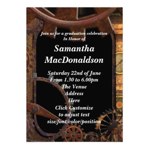Mechanical machinery photo graduation custom invites
