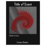 Mechanical Shell. Red and Gray Digital Art. Flyer