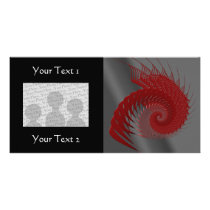Mechanical Shell. Red and Gray Digital Art. Custom Photo Card