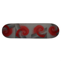 Mechanical Shell. Red and Gray Digital Art. Skate Deck