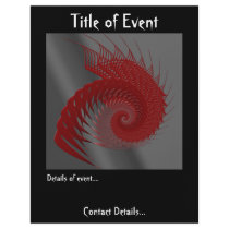 Mechanical Shell! Red Gray. Fractal Graphic Flyer