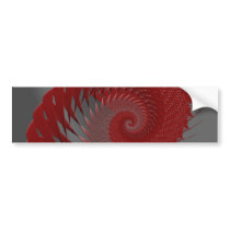 Mechanical Shell! Red Gray Fractal Graphic Sticker bumper stickers