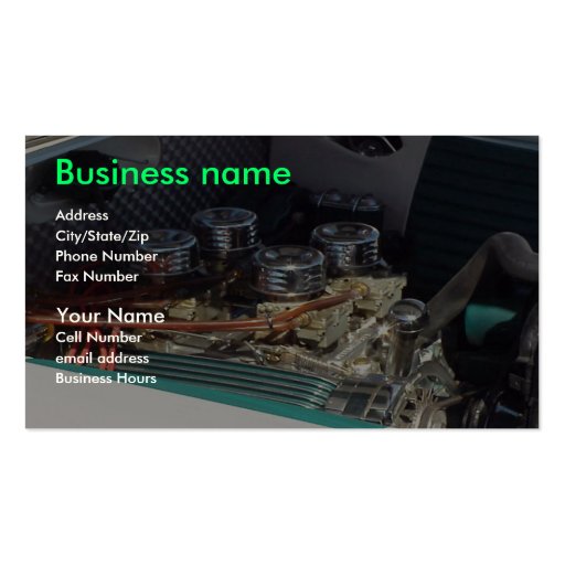 Mechanics Business Card Template (front side)